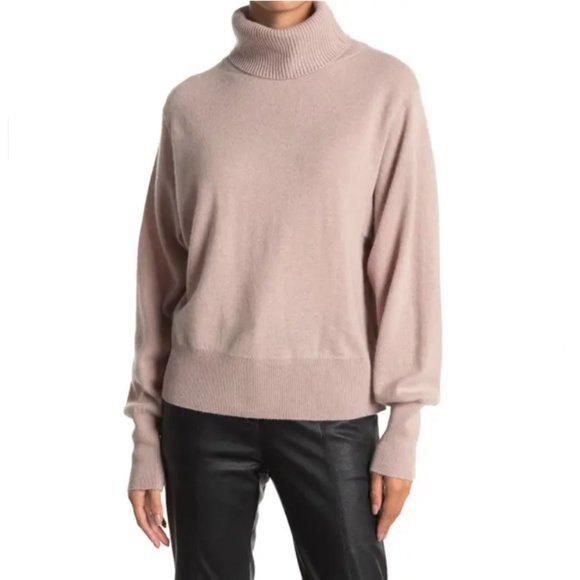100% cashmere pink skull funnel neck sweater - Picture 2 of 5